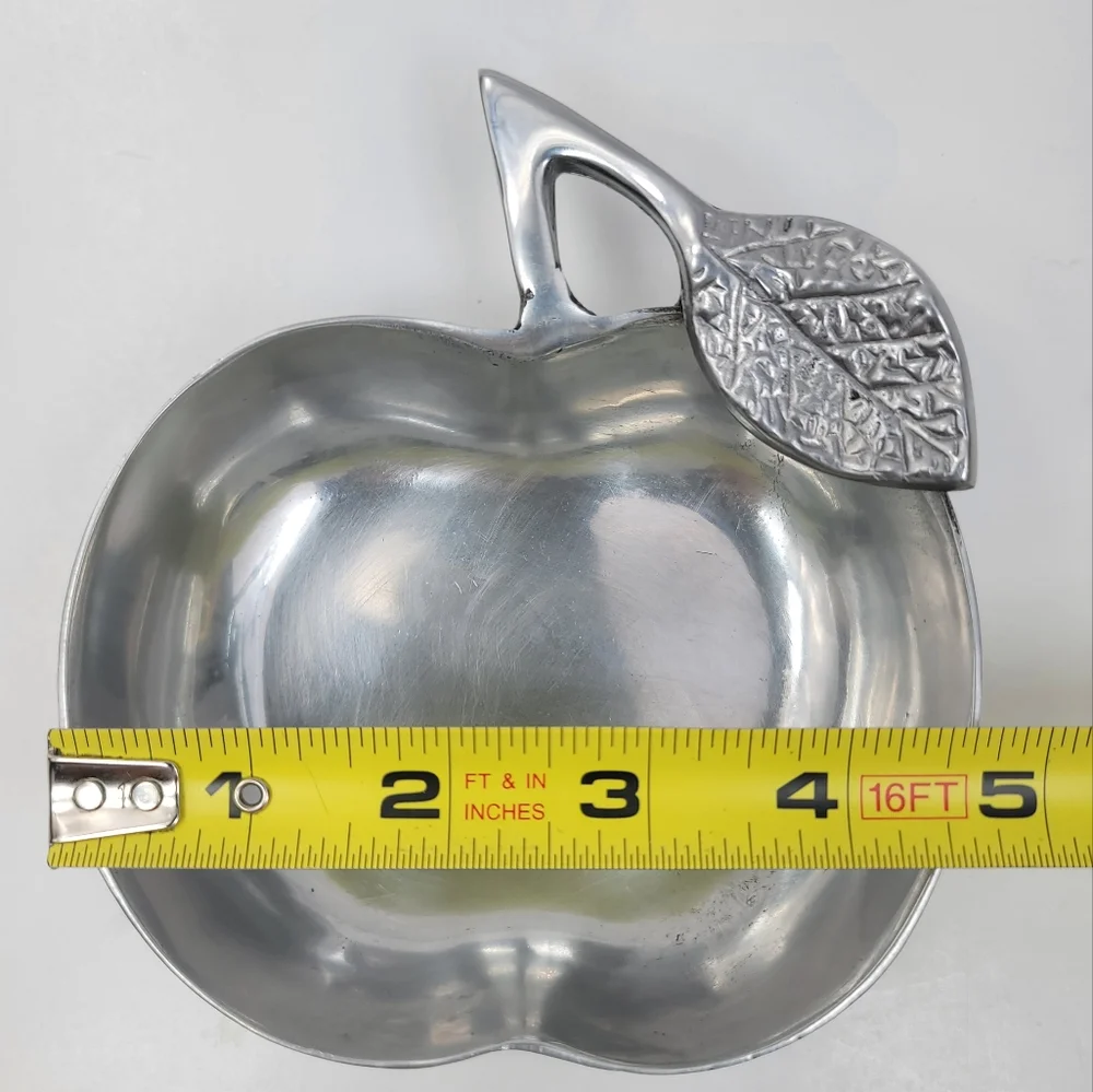Pier 1 Imports Aluminum Apple and Pear Shaped Trinket Candy Dishes Set of 2